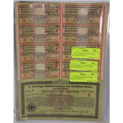 1923 GERMANY,100000 MARK TREASURY BONDS X3