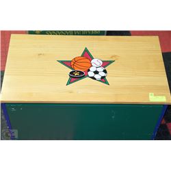 SOLID WOOD CHEST/TOY BOX 27"X15"X14"H