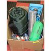 Image 1 : BOX W/CAMPING ACCESSORIES INCL. PROPANE