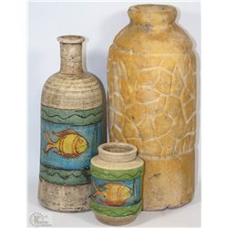 3 MEXICAN VASES