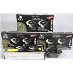 LOT OF 7 TOTAL  STAINLESS STEEL SOLAR POWERED DECK