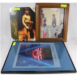 LOT OF 3 PICTURES INCLUDING FRAMED LAMBORGHINI