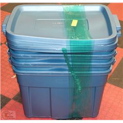 BUNDLE OF 4 RUBBERMAID TUBS -    68LITRES
