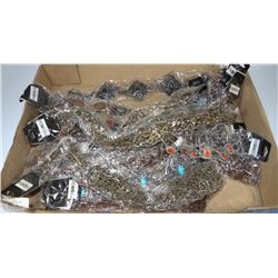 FLAT OF 12 VARIOUS STYLE METAL FASHION WAIST BELTS