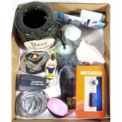 BOX W/BELT BUCKLES, MAGNETIC KEY HOLDER,