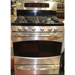 GE PROFILE BLACK & STAINLESS STEEL GAS DUAL