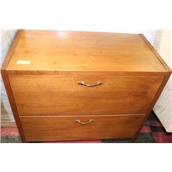 WOOD 2 DRAWER FILING CABINET