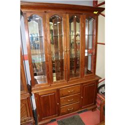 WOODEN DINING ROOM SUITE INCLUDING BUFFET & HUTCH,