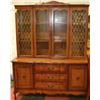 Image 2 : WOOD BUFFET AND HUTCH WITH TABLE AND 6 CHAIRS