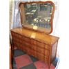 Image 1 : WOOD 9 DRAWER DRESSER WITH MIRROR
