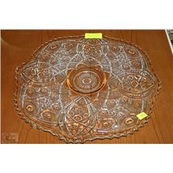 LARGE CUT GLASS TRAY