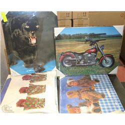 LOT OF 8 LAMINATED PICTURES INCLUDING PANTHER,ANNE