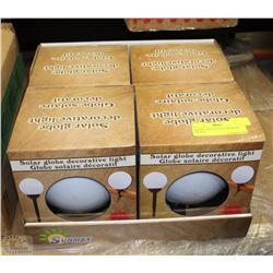 item#28  CASE OF 4 SOLAR GLOBE LIGHTS