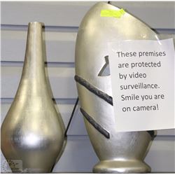 PAIR OF SHOWHOME SILVERLEAF VASES