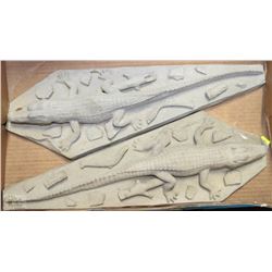 LOT OF 2 CONCRETE ALLIGATORS