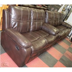 NEW ROCKPORT/DEXTER BROWN LEATHERETTE RECLINING