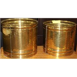 PAIR OF ESTATE BRASS PLANTERS