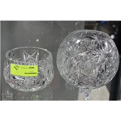 2 ASST PINWHEEL CRYSTAL BOWLS