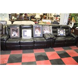 NEW (BLAKE) BLACK LEATHERETTE SOFA  AND LOVESEAT