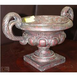 NEW RED CRACKLE LOOKING FRUIT BOWL WITH HANDLES