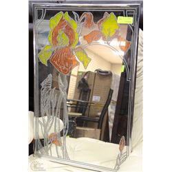 ART GLASS FLORAL MIRROR