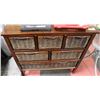 Image 1 : WOOD & WICKER 6 DRAWER DRESSER/CABINET