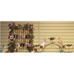 PAIR OF DECORATIVE FLORAL CANDLE HOLDERS