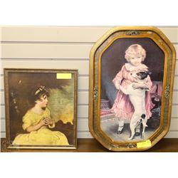 2 VINTAGE FRAMED PICS