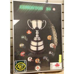 EDMONTON ESKIMOS 1984 FRAMED POSTER WITH GAME