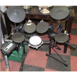 ROLAND DRUM SET WITH BOX PEDALS & CORDS