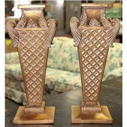 NEW PAIR OF GOLD LEAF CANDLE HOLDERS