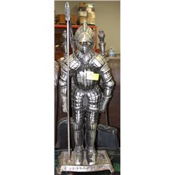 SUIT OF ARMOR FIREPLACE CADDY