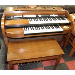 BALDWIN ORGAN DOUBLE KEYBOARD WITH BENCH