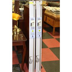 PAIR OF NICKEL FINISH ADJUSTABLE DRAPERY ROD SETS