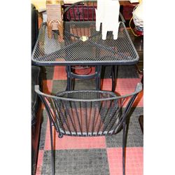 METAL  PATIO TABLE & 2 CHAIRS
