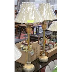 PAIR OF BUFFET LAMPS WITH CRACKLE GOLD FINISH
