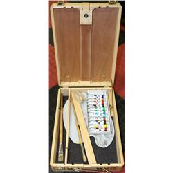 PORTABLE ARTIST'S EASEL CASE FILLED WITH PAINTING