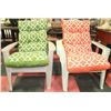 Image 1 : PAIR OF PLASTIC LAWN CHAIRS WITH CUSHIONS