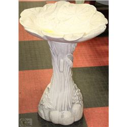 WHITE RESIN LIKE BIRD BATH 24"HIGHX18"WIDE