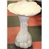 Image 1 : WHITE RESIN LIKE BIRD BATH 24"HIGHX18"WIDE