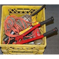 TOTE WITH BOLT CUTTER,GREAT STUFF TROUBLE LITE &