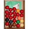 Image 1 : COMPLETE SNOOKER BALL SET 24PCS WITH OFFICIAL