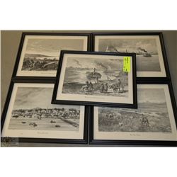 SET OF 5 VINTAGE FRAMED PICTURES