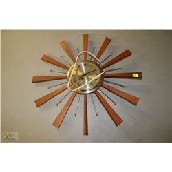 VINTAGE TEAK WESTCLOX WALL CLOCK