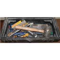 TOOL BOX WITH ASSORTED TOOLS ETC