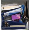 Image 1 : BOX OF OFFICE SUPPLIES INCL BINDERS ETC