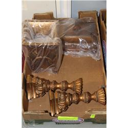 TRAY WITH MATCHING CANDLE HOLDERS,VASE & JEWELLERY