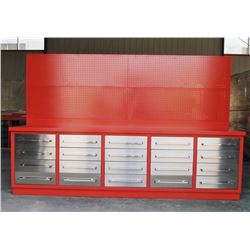 10ft 20 Drawer Heavy Duty Metal Work Bench