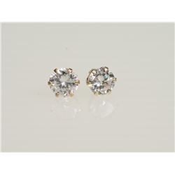 #2-10KT GOLD CUBIC ZIRCONIA EARRINGS