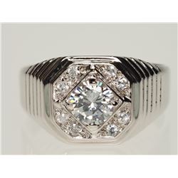#13-STERLING SILVER CUBIC ZIRCONIA RING FOR MEN SIZE 7.25